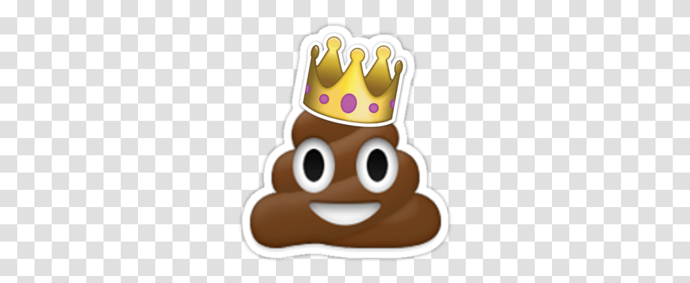 Poop Emoji Stickers By Marenamackay Poop Emoji With Crown, Chef, Birthday Cake, Dessert, Food Transparent Png