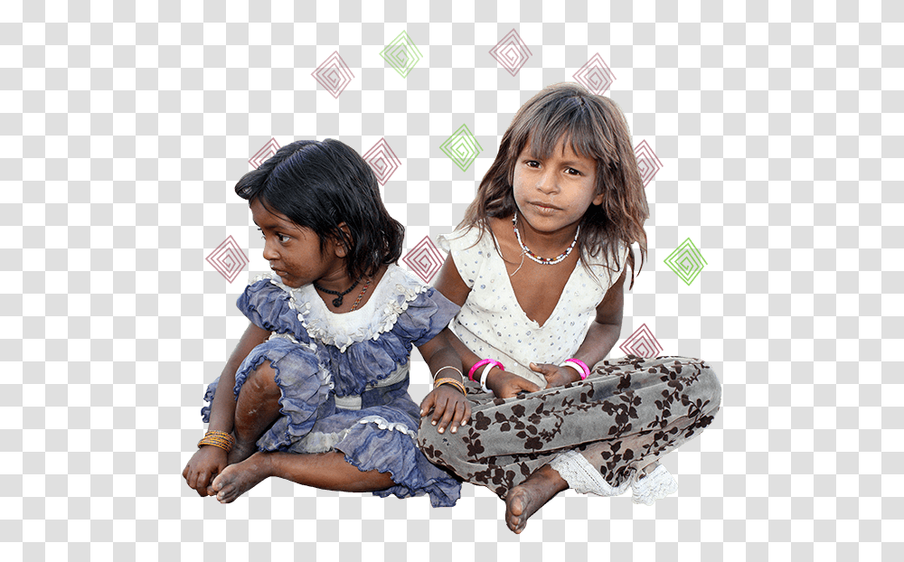 Poor Girl Sitting Indian People, Person, Necklace, Jewelry Transparent Png