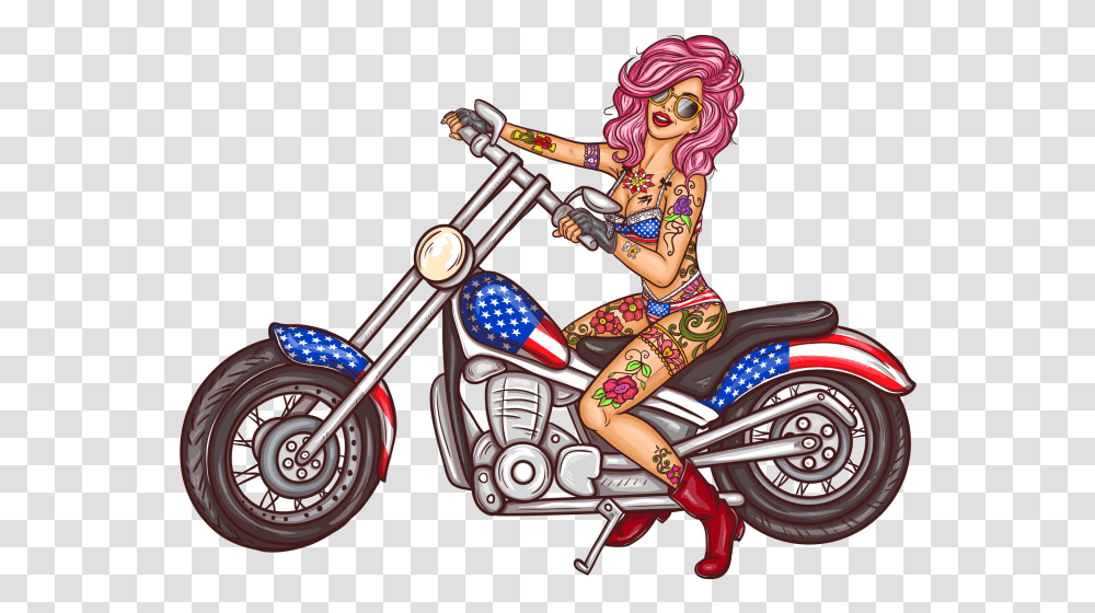 Pop Art Biker Girl Image Free Download Searchpng Pop Art Girls, Motorcycle, Vehicle, Transportation, Wheel Transparent Png