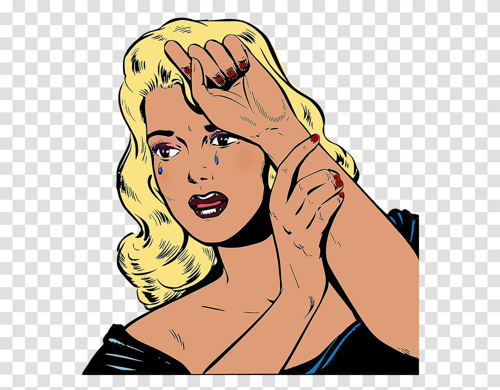 Pop Art Girl Crying, Person, Human, Face, Head Transparent Png