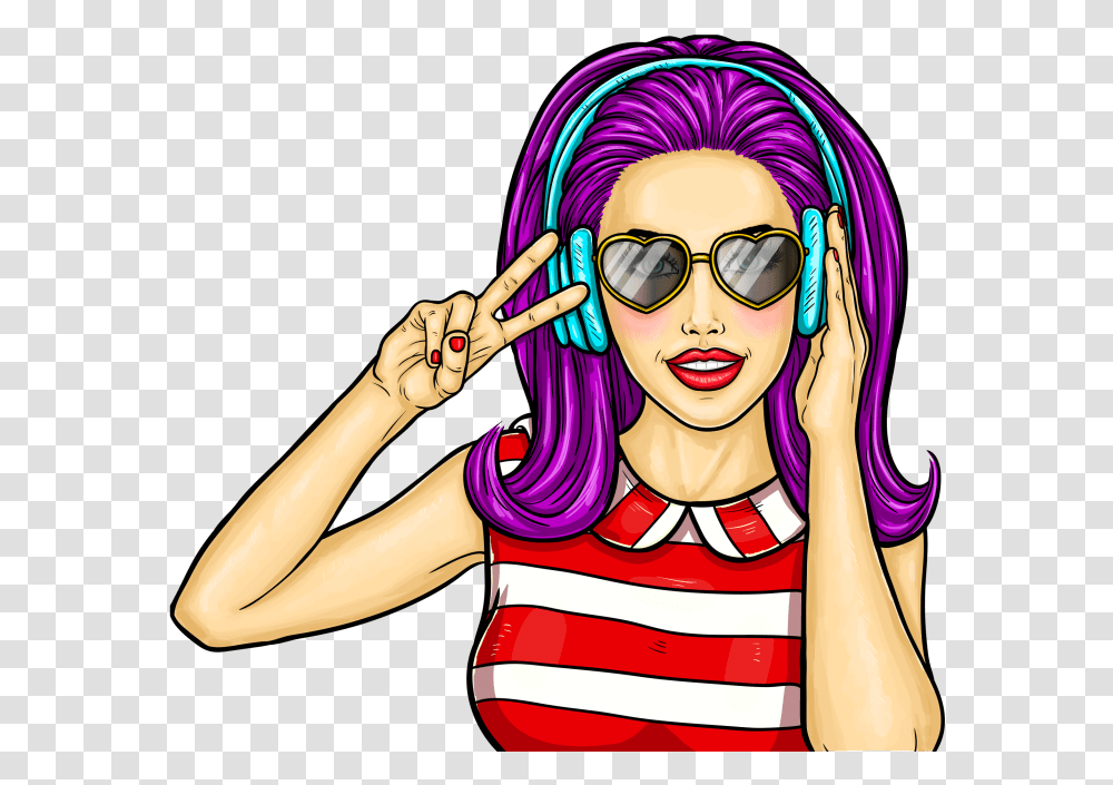 Pop Art Girl Image Free Download Searchpng Hard Candy Fox In A Box Party Girl, Sunglasses, Accessories, Person, Face Transparent Png