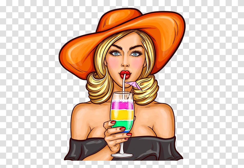 Pop Art Girl Pop Art Girl Drink, Drinking, Beverage, Person, Human Transparent Png