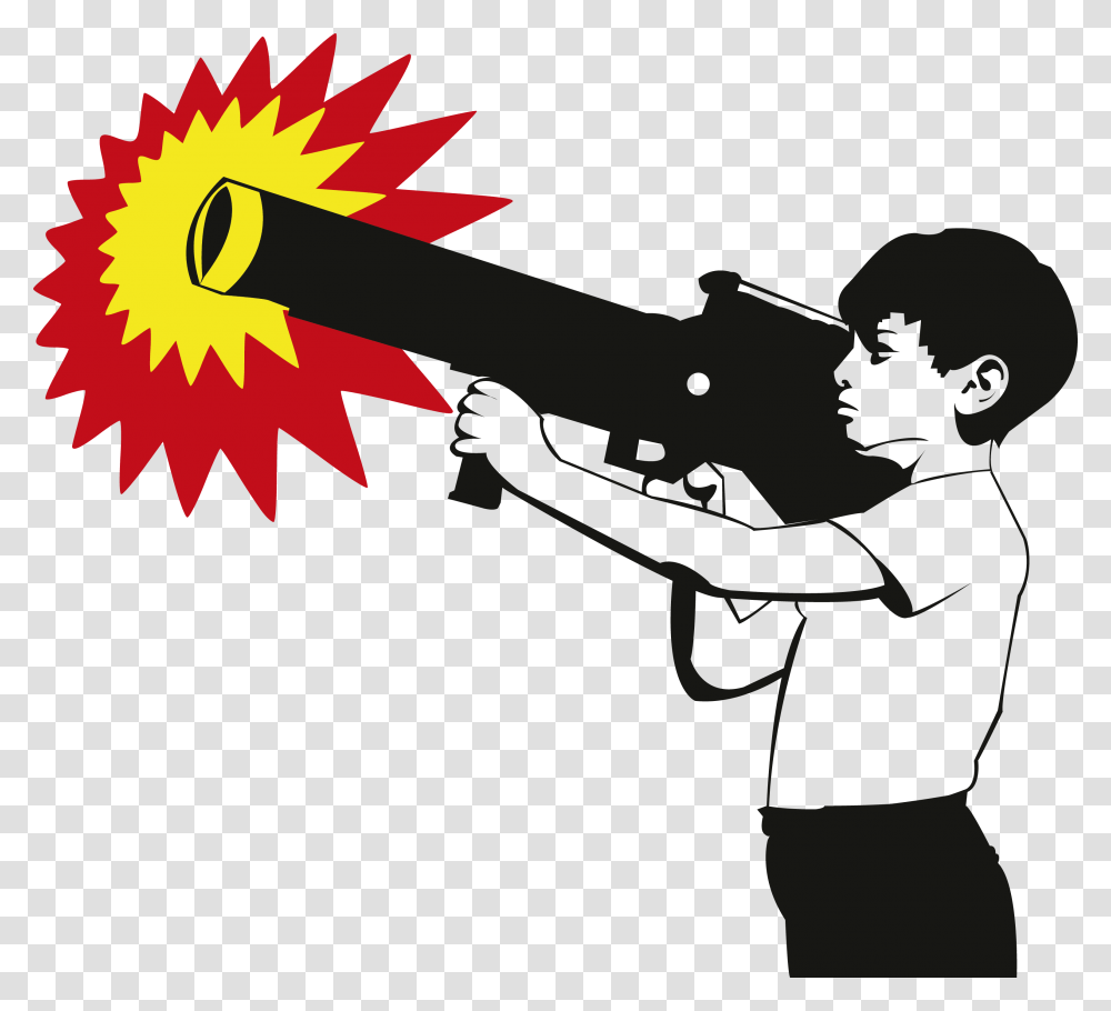 Pop Art Stencil Graffiti Clip Art Bazooka Vector, Gun, Weapon, Weaponry, Person Transparent Png