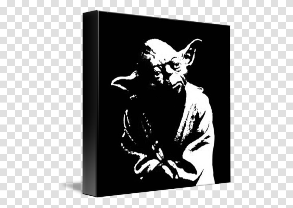 Pop Art Yoda Yoda Black And White, Stencil, Person, Poster, Advertisement Transparent Png