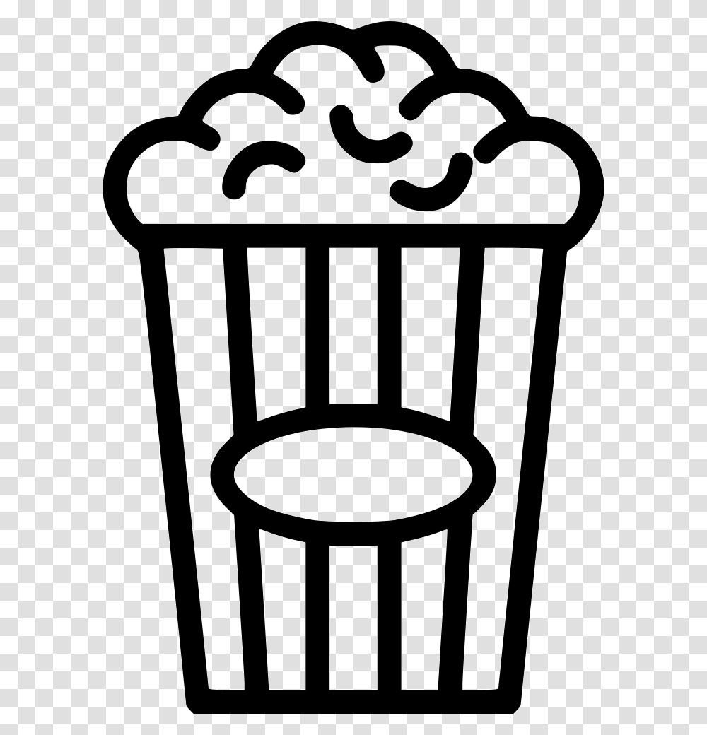 Pop Corn Snack Theater Cinema Movie Icon Free Download, Chair, Furniture, Stencil, Trash Transparent Png