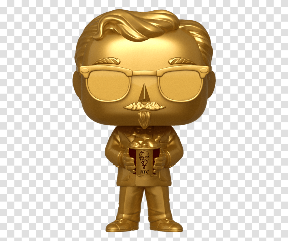 Pop Icons Kfc - Gold Colonel Sanders Tee Colonel Sanders Funko Pop, Toy, Bronze, Helmet, Clothing Transparent Png