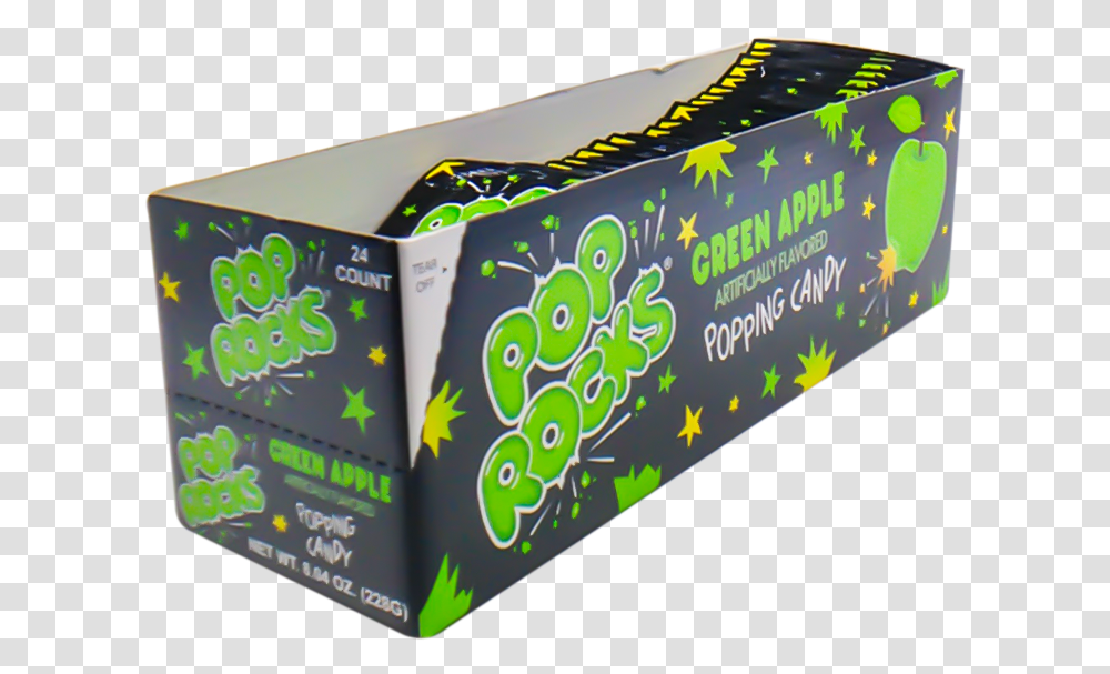 Pop Rocks Green Apple Units Cardboard Packaging, Box, Carton, Gum, Food Transparent Png