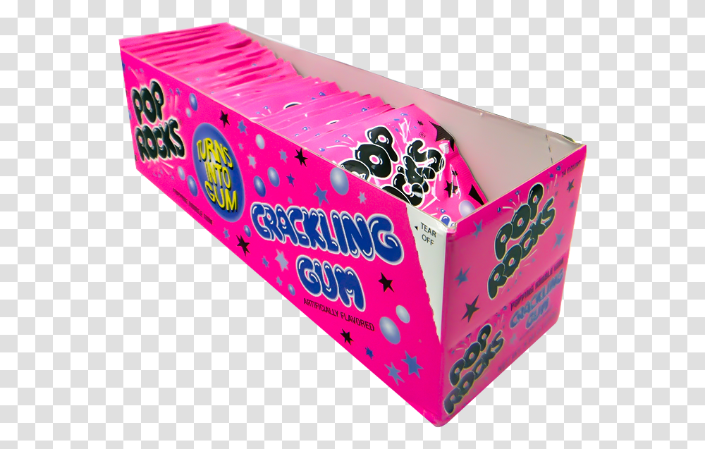 Pop Rocks Popping Bubble Gum 24 Ct Box Box, Cardboard Transparent Png