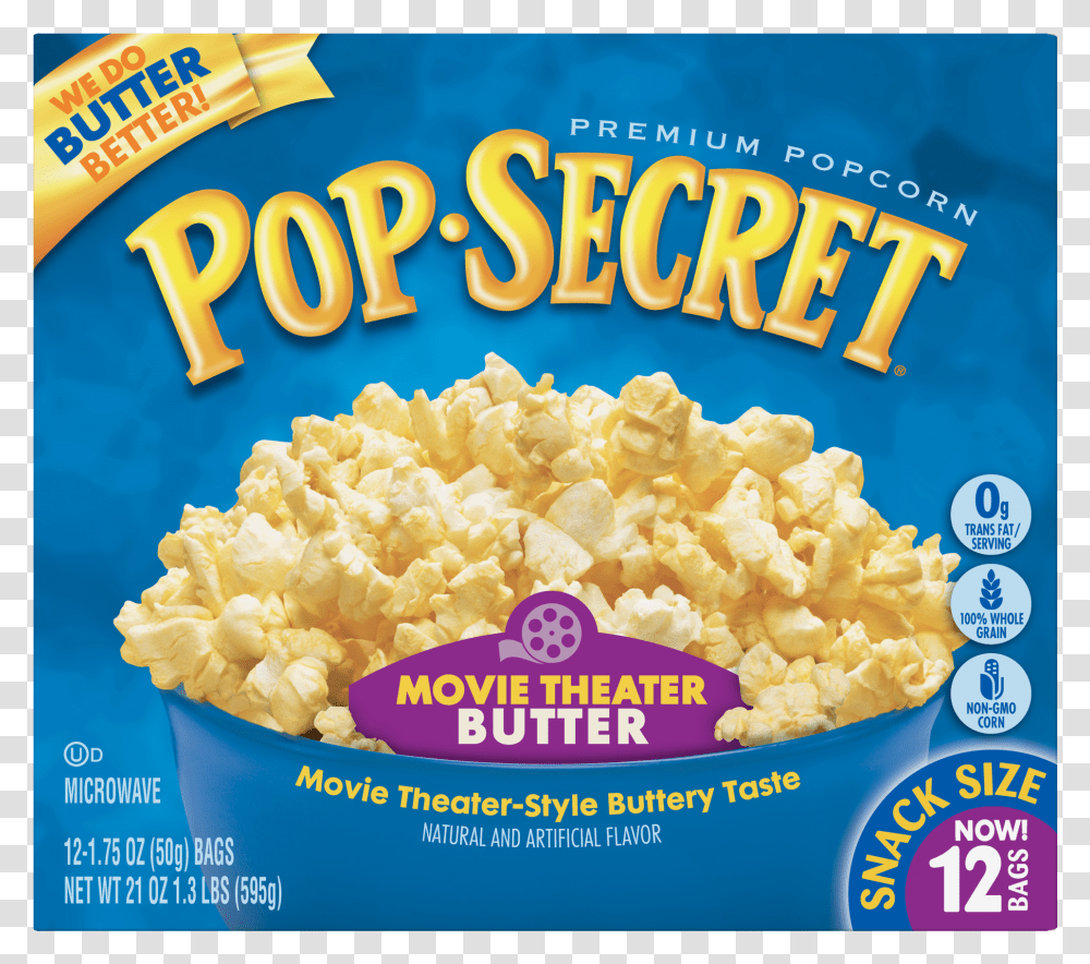 Pop Secret Popcorn Butter, Food, Flyer, Poster, Paper Transparent Png