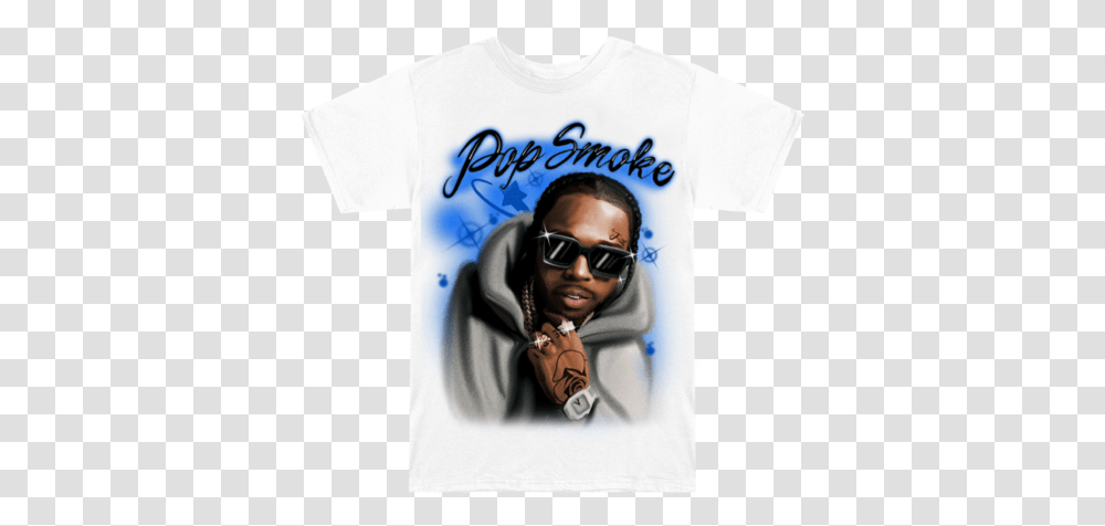 Pop Smoke Official Store Pop Smoke Homage T Shirt, Clothing, Apparel, Sunglasses, Accessories Transparent Png