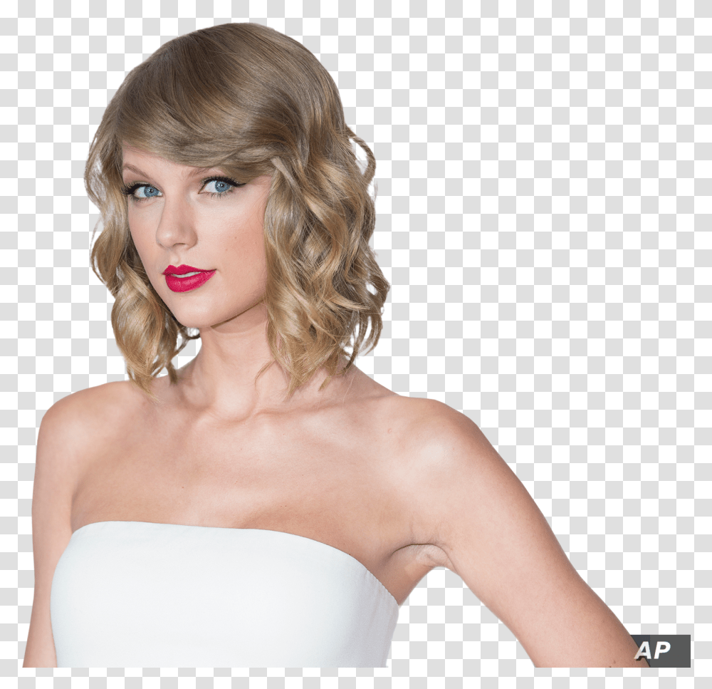 Pop Star Taylor Swift Curl Style For Short Hair, Evening Dress, Robe, Gown Transparent Png