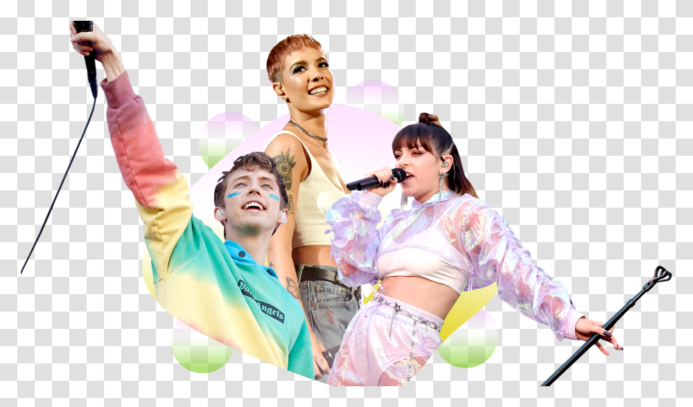 Pop Stars Halsey Charli Xcx And Troye Sivan In Performance Charli Xcx 1999, Person, Advertisement, Poster Transparent Png