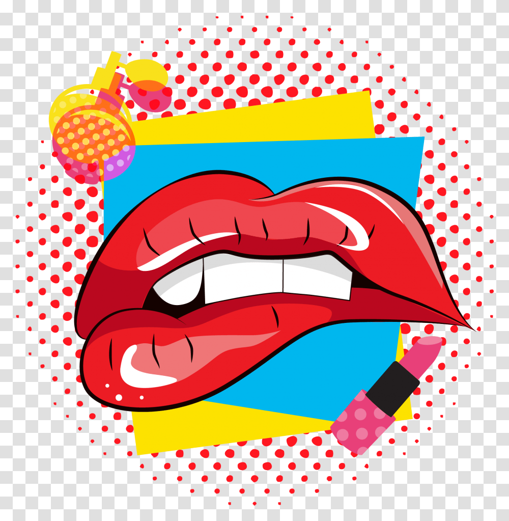 Pop Style Red Lips Lipstick Perfume And Vector, Mouth, Cosmetics Transparent Png