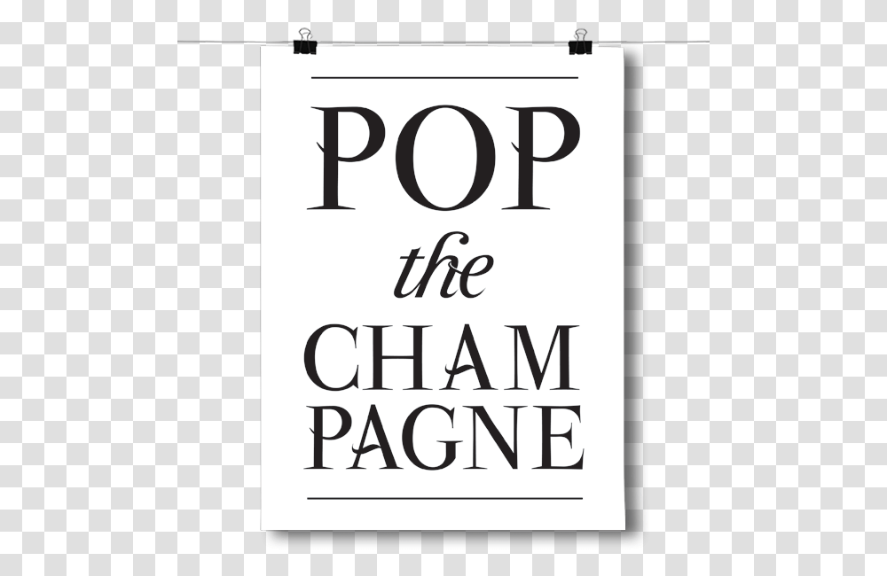 Pop The Champagne Poster, Alphabet, Number Transparent Png