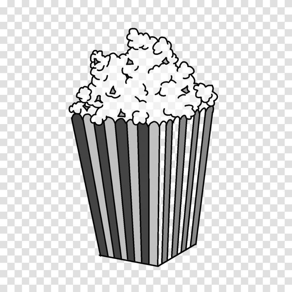 Popcorn In Striped Box Illustration, Food, Sweets, Confectionery, Trash Transparent Png