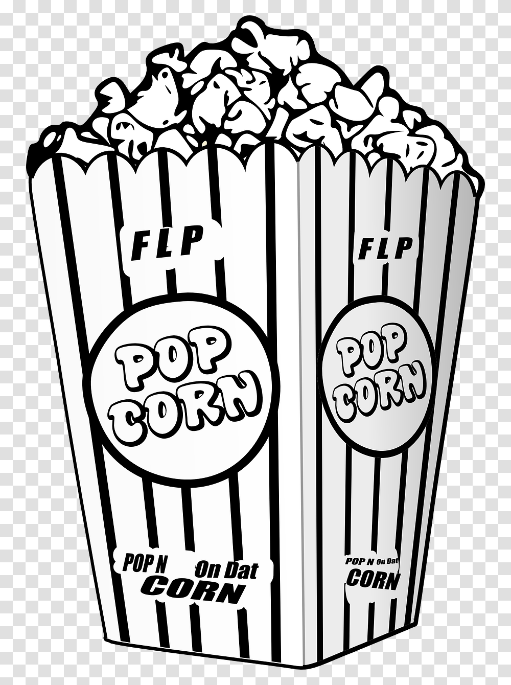 Popcorn Movie Entertain Popcorn Clipart Black And White, Sweets, Food, Book Transparent Png