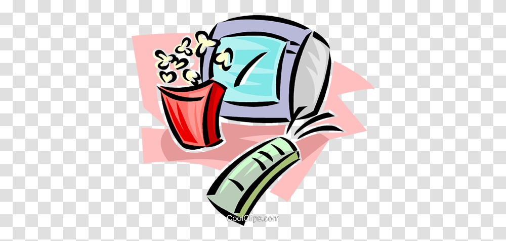 Popcorn Tv And A Remote Control Royalty Free Vector Clip Art, Dynamite, Bomb, Weapon, Weaponry Transparent Png