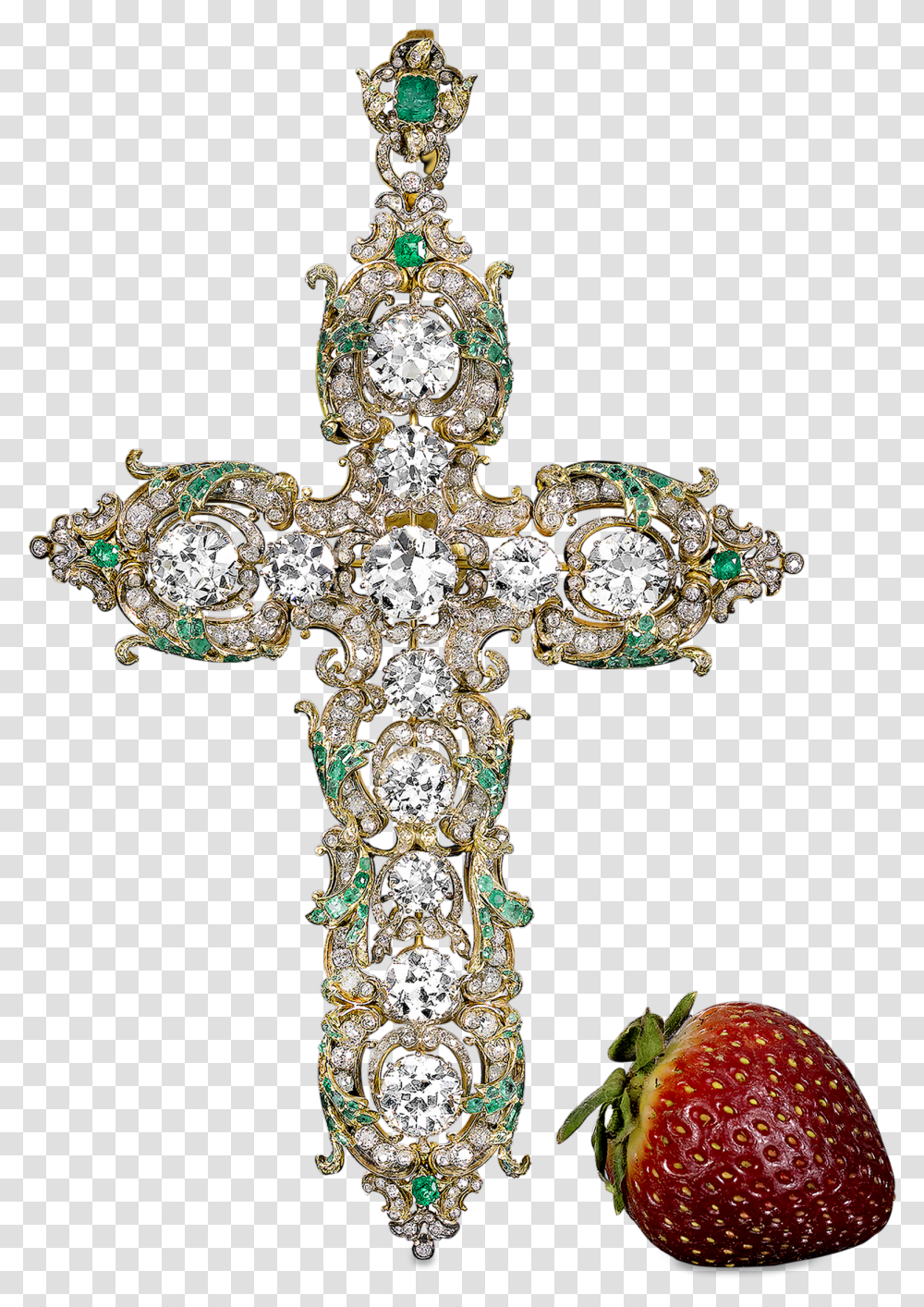 Pope Paul Vis Diamond Cross Strawberry, Plant, Gemstone, Jewelry Transparent Png