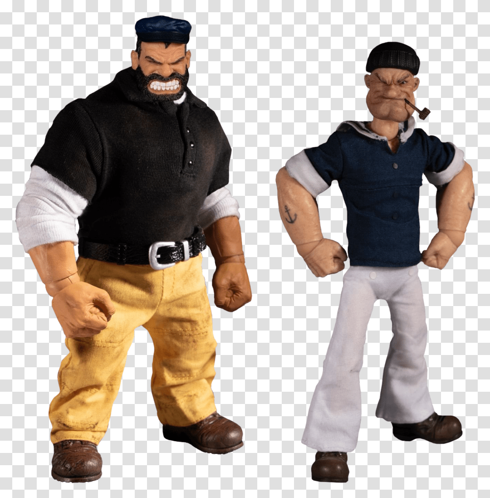 Popeye Amp Brutus One Popeye Action Figures, Person, Human, Fireman Transparent Png