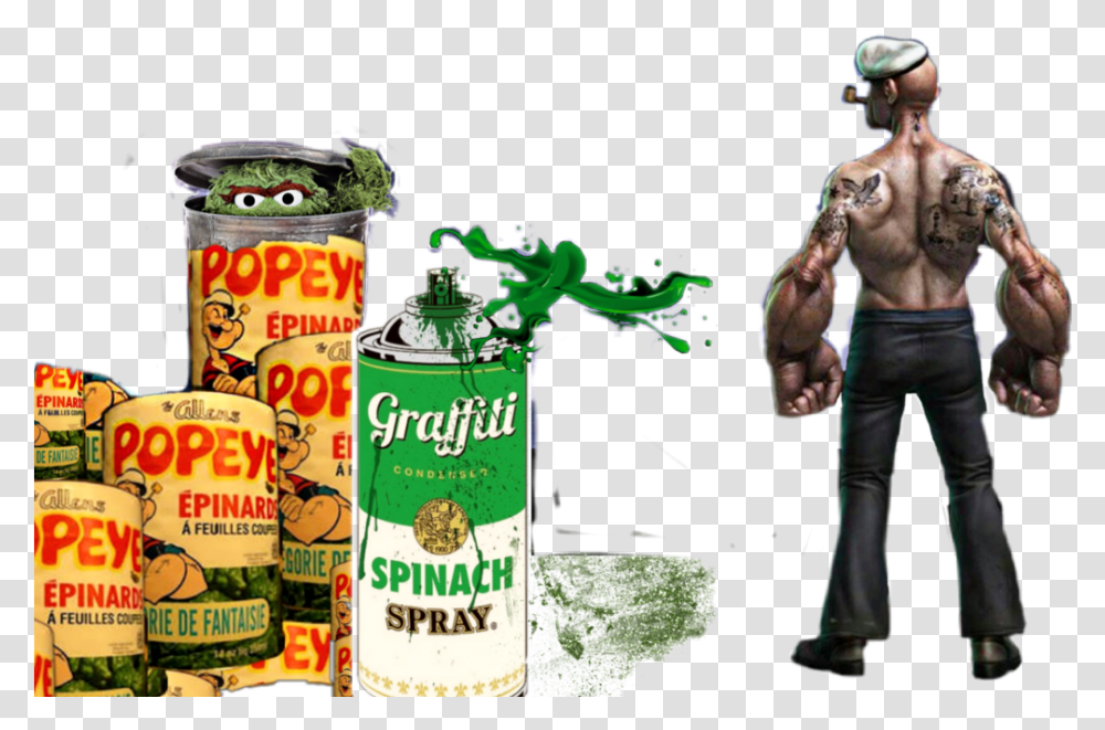 Popeye Popeyethesailorman Spinach Can Graffiti Popeye Action Figure, Person, Human, Tin, Tool Transparent Png