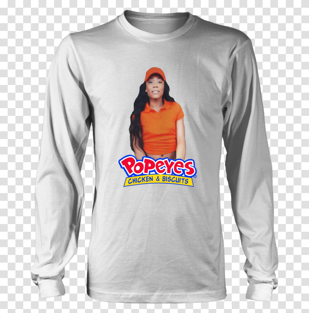 Popeyes Chicken And Biscuits Shirt Durrr Burger Shirt, Sleeve, Apparel, Long Sleeve Transparent Png