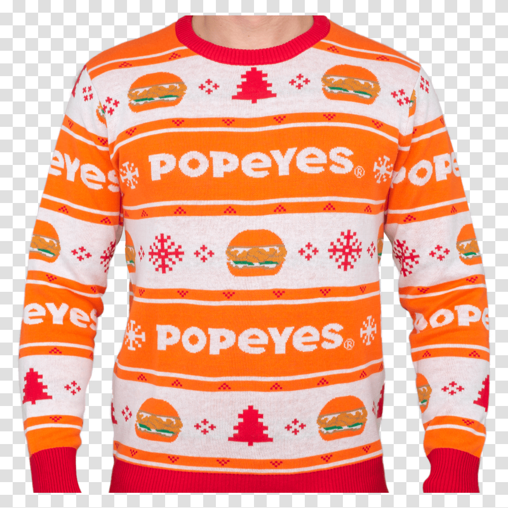 Popeyes Chicken Sandwich Ugly Christmas Popeyes Chicken Sandwich Christmas Sweater Transparent Png