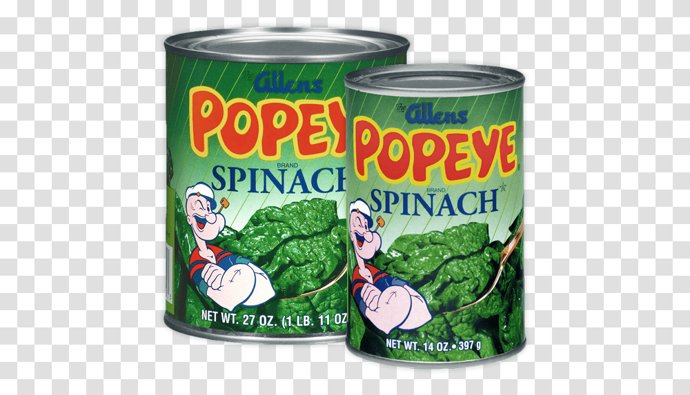Popeyes Spinach Spinach, Tin, Can, Food, Aluminium Transparent Png