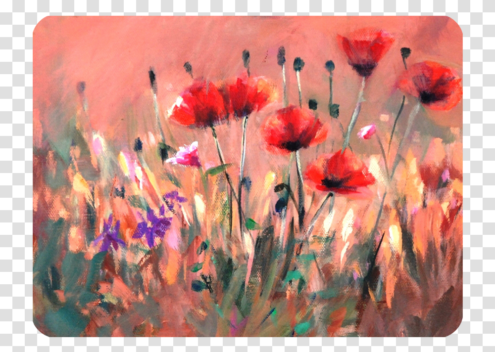 Poppies Glass Cutting Board By Madaras, Modern Art, Canvas, Painting, Plant Transparent Png
