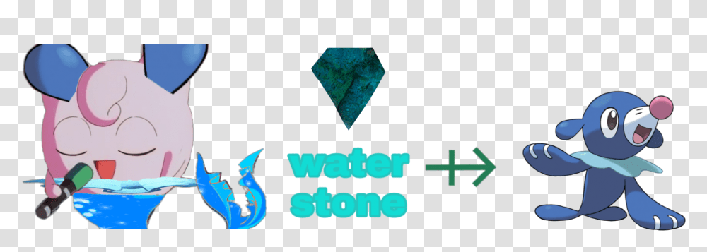 Popplypuff Water Stone Evolving To Popplio, Gemstone Transparent Png