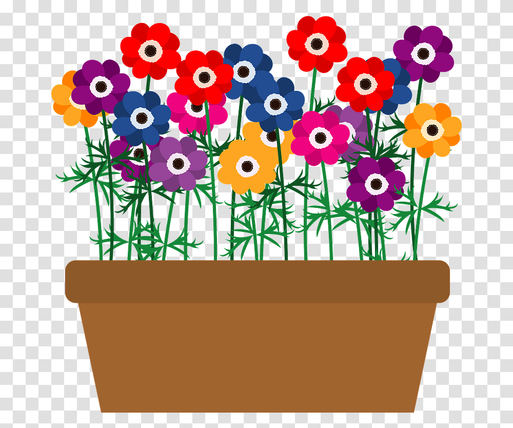 Poppy Anemone Flower Clipart Flower Pot Clipart, Plant, Blossom, Graphics, Rug Transparent Png