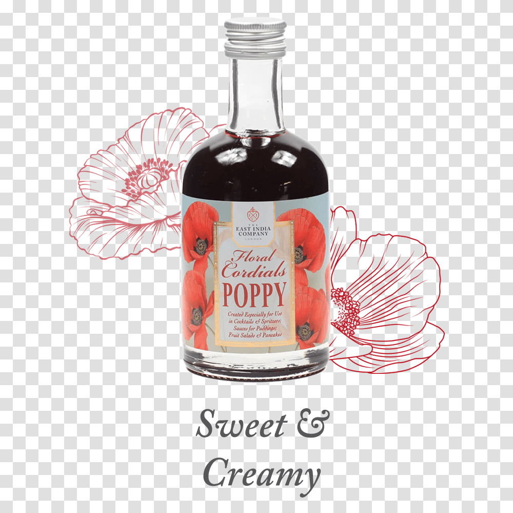 Poppy Cordial Available At The East India Company Glass Bottle, Alcohol, Beverage, Drink, Liquor Transparent Png