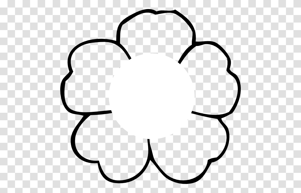 Poppy Flower Outline To Print Flower Outline No Center Clip Art, Stencil, Snowflake, Silhouette Transparent Png