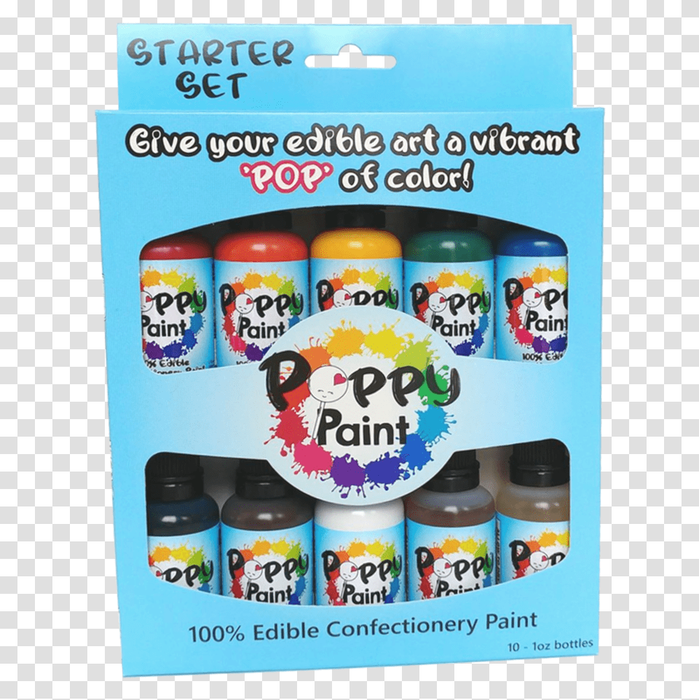 Poppy Paint Starter Set, Food, Shaker, Bottle, Paint Container Transparent Png