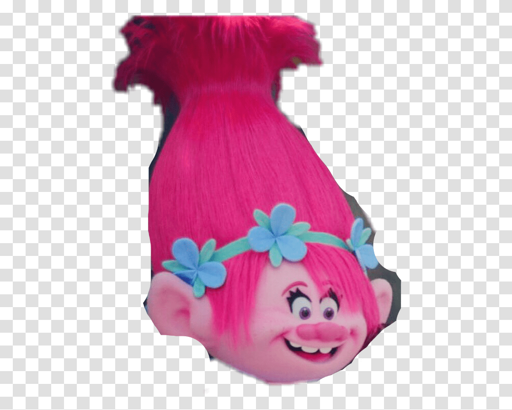 Poppy Pop Troll Hair Cabelo Trolls Flor Pink Rosa Troll, Apparel, Hat, Party Hat Transparent Png