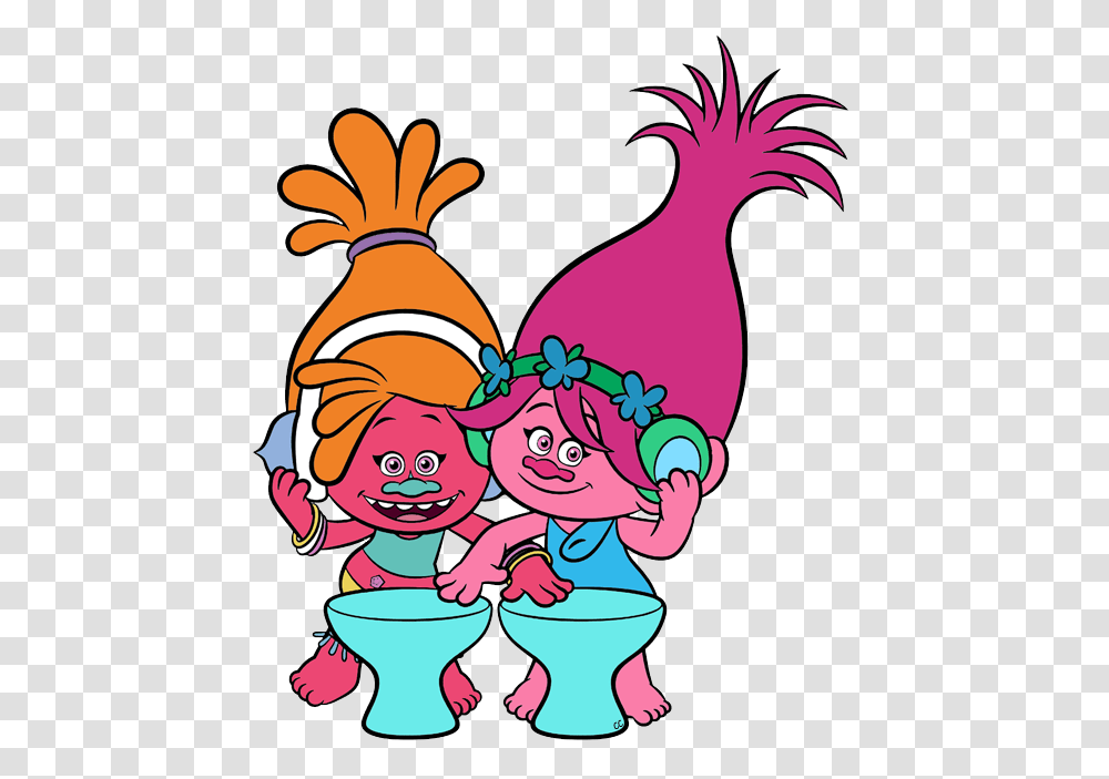 Poppy Troll Cartoon Images, Doodle, Drawing, Crowd Transparent Png