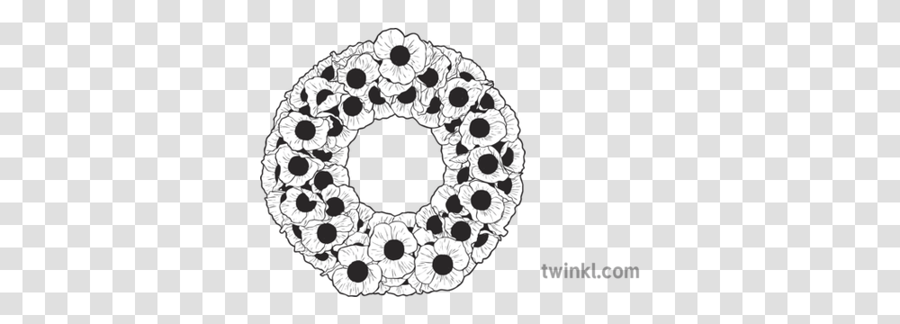 Poppy Wreath War Flower Remembrance Day Stw Ks2 Black And Circle, Rug, Person, Human, Art Transparent Png