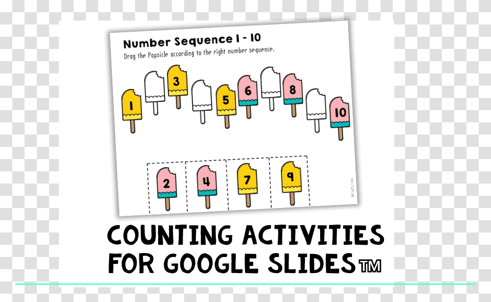 Popsicle Counting Activities For Google Slides Free Free Google Slides Activities, Text, Number, Symbol, Alphabet Transparent Png