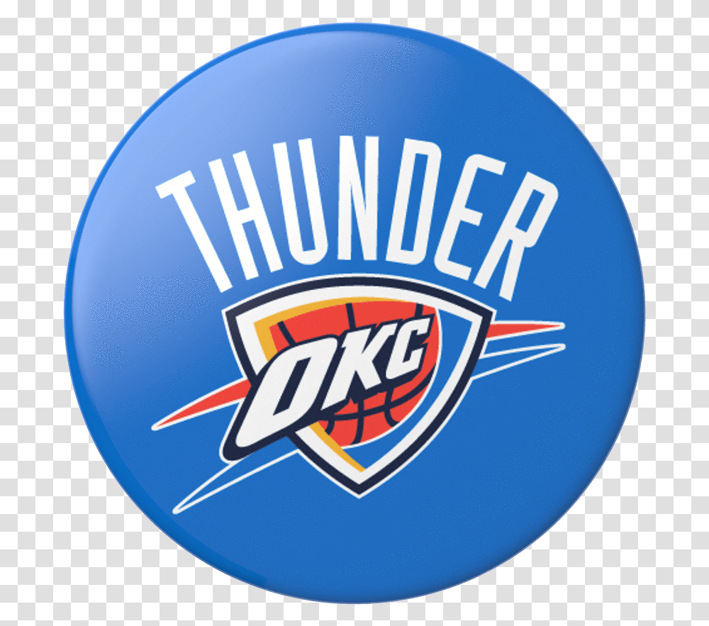 Popsockets Okc Thunder Phone Grip In Black Oklahoma City Thunder, Logo, Symbol, Trademark, Badge Transparent Png