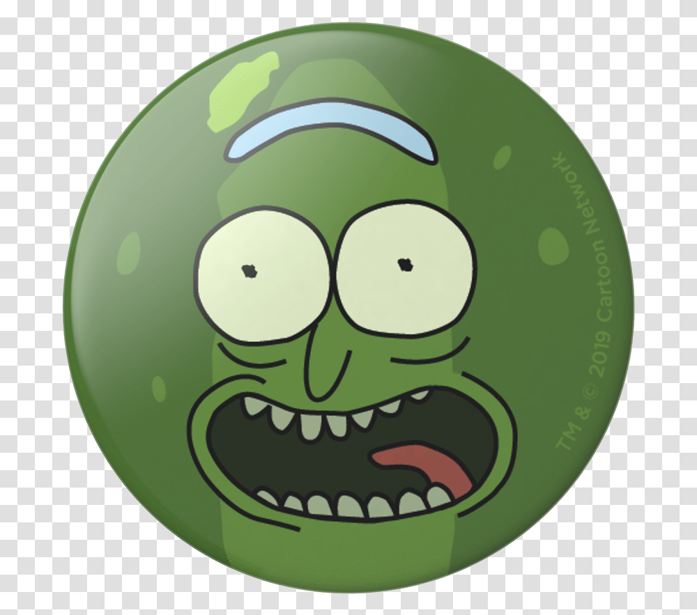 Popsockets Pickle Rick Swappable Phone Pickle Rick Pop Socket, Green, Text, Ball, Frisbee Transparent Png