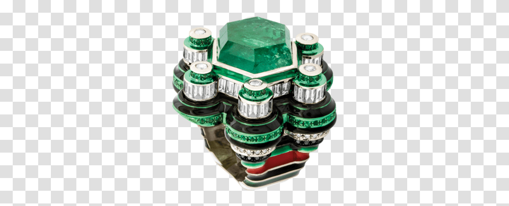 Poptails Space Station Ring - Solange Azagury Partridge Glass Bottle, Green, Alcohol, Beverage, Drink Transparent Png