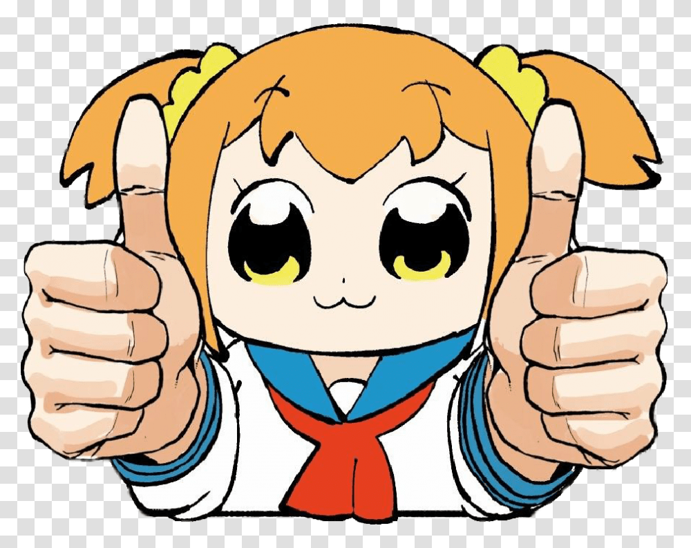 Popteamepic Poptepipic Poputepipikku Bkub Manga, Thumbs Up, Finger, Hand Transparent Png