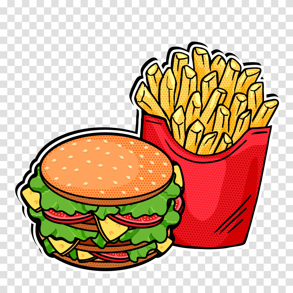 Popular And Trending Burger Stickers, Fries, Food Transparent Png