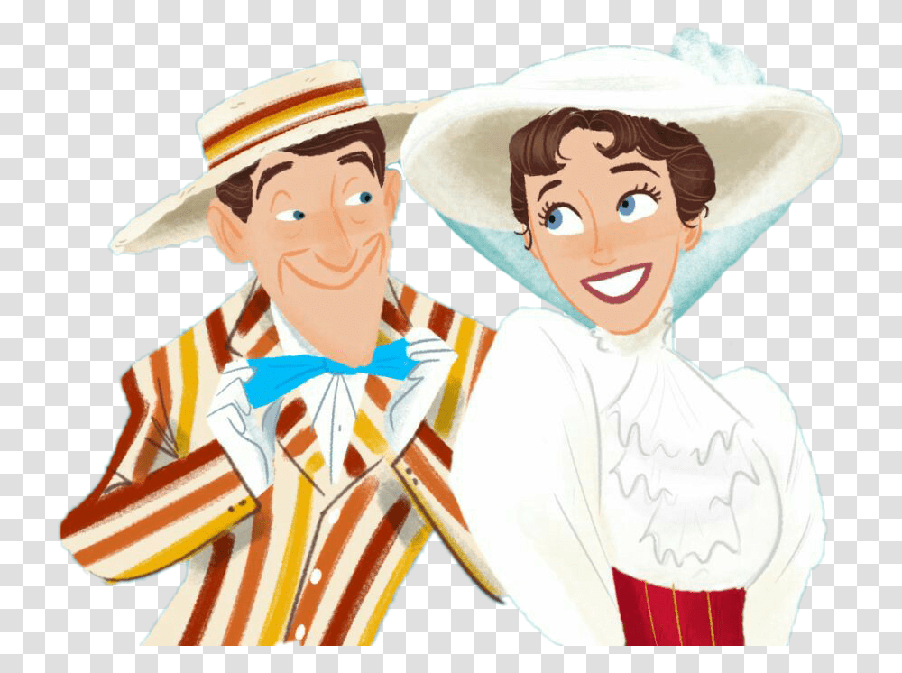 Popular And Trending Marypoppins Stickers, Person, Hat, Costume Transparent Png