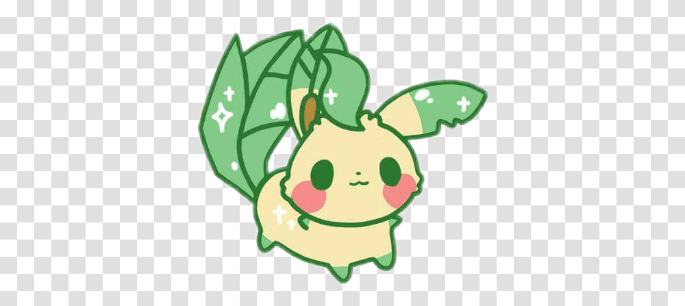 Popular And Trending Pokemon Leafeon Stickers Jenniillustrations Kawaii Pokemon Kawaii, Plant, Vegetable, Food, Produce Transparent Png