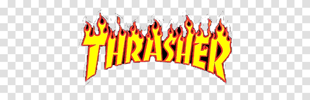 Popular And Trending Thrasher Stickers, Alphabet, Fire, Flame Transparent Png