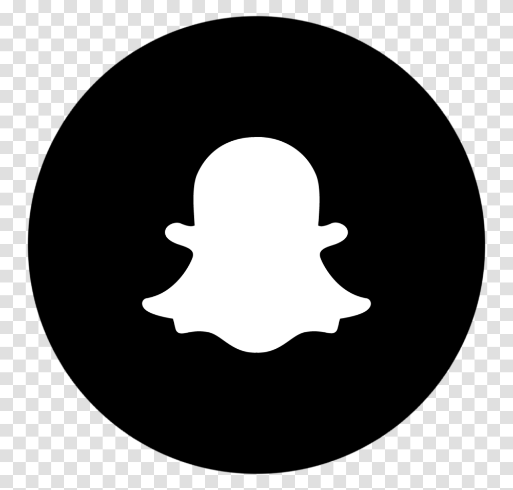 Popular Circle Logo Logodix Snapchat Logo Black And White, Silhouette, Stencil, Texture Transparent Png