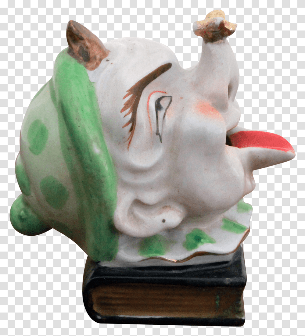Porcelain Clown With Butterfly Carving, Figurine, Art, Pottery, Sculpture Transparent Png