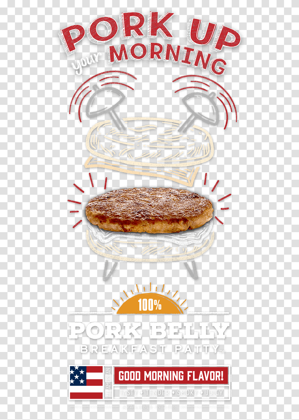 Pork Belly Breakfast Patty M Fast Food, Burger, Meal, Dish Transparent Png