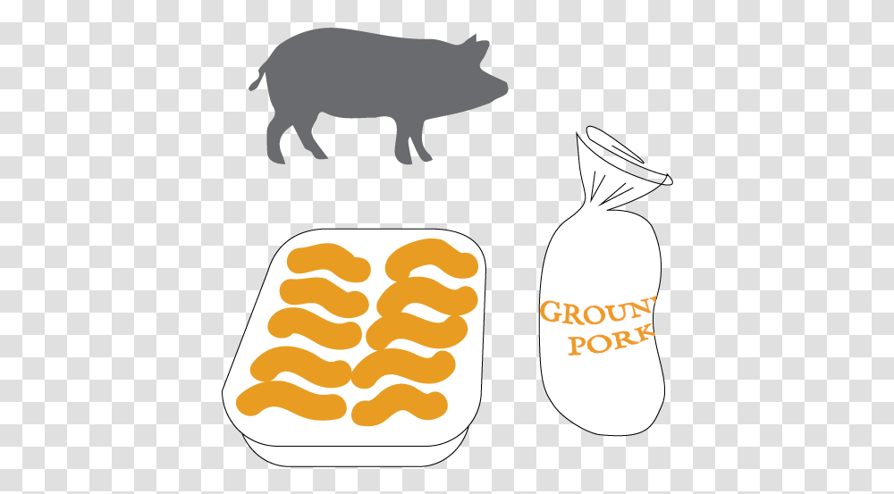Pork Sausage Domestic Pig, Hand, Plant, Vegetable, Food Transparent Png