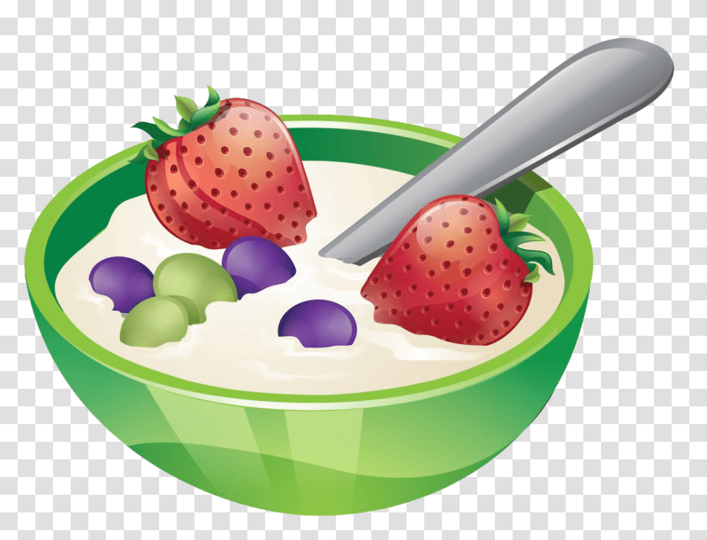 Porridge, Food, Strawberry, Fruit, Plant Transparent Png